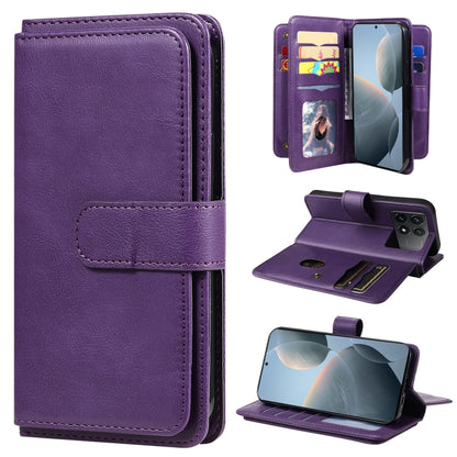 Multi-Function Wallet 10 Card Slots Leather Phone Case