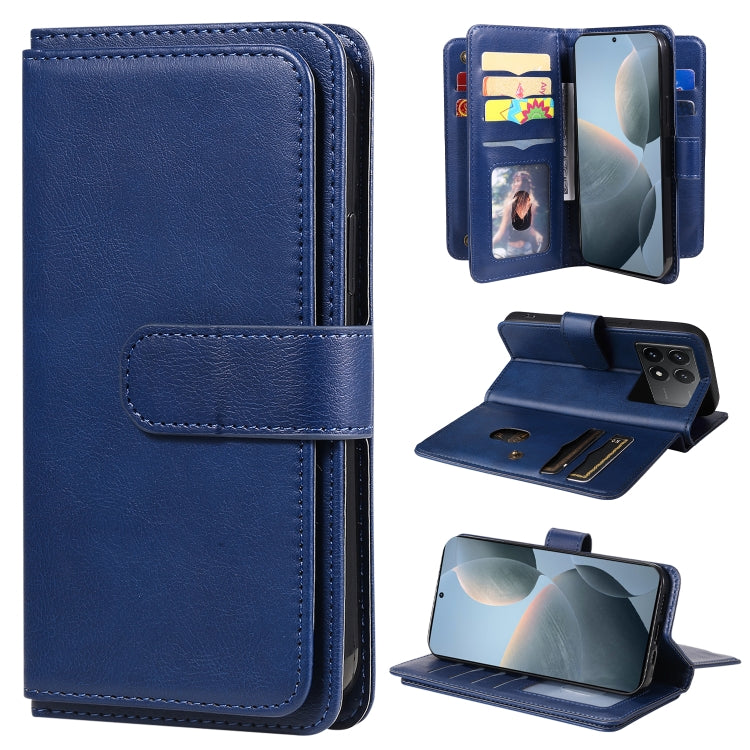 Multi-Function Wallet 10 Card Slots Leather Phone Case