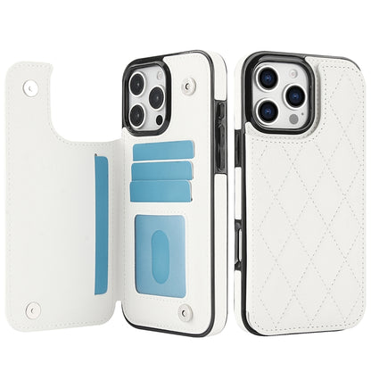 Double Buckle Rhombic PU Leather Phone Case