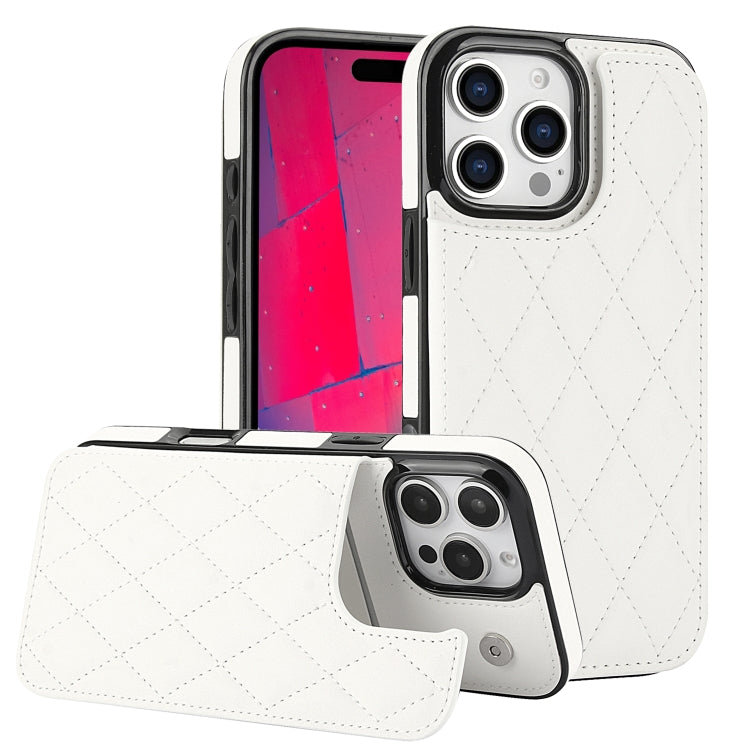 Double Buckle Rhombic PU Leather Phone Case, For iPhone Air, For iPhone 16 Pro Max, For iPhone 16 Pro