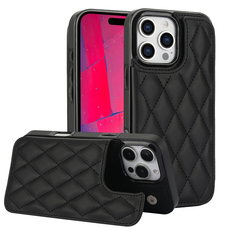 Double Buckle Rhombic PU Leather Phone Case, For iPhone Air, For iPhone 16 Pro Max, For iPhone 16 Pro