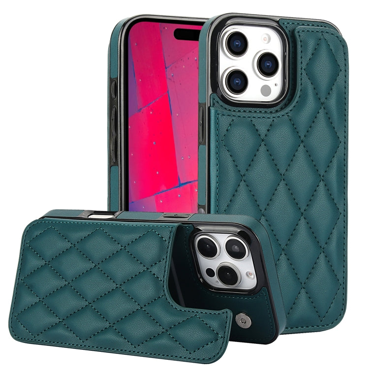 Double Buckle Rhombic PU Leather Phone Case, For iPhone Air, For iPhone 16 Pro Max, For iPhone 16 Pro