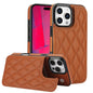Double Buckle Rhombic PU Leather Phone Case, For iPhone Air, For iPhone 16 Pro Max, For iPhone 16 Pro