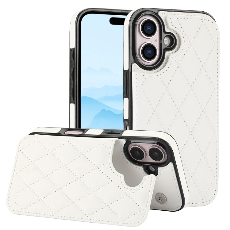 Double Buckle Rhombic PU Leather Phone Case