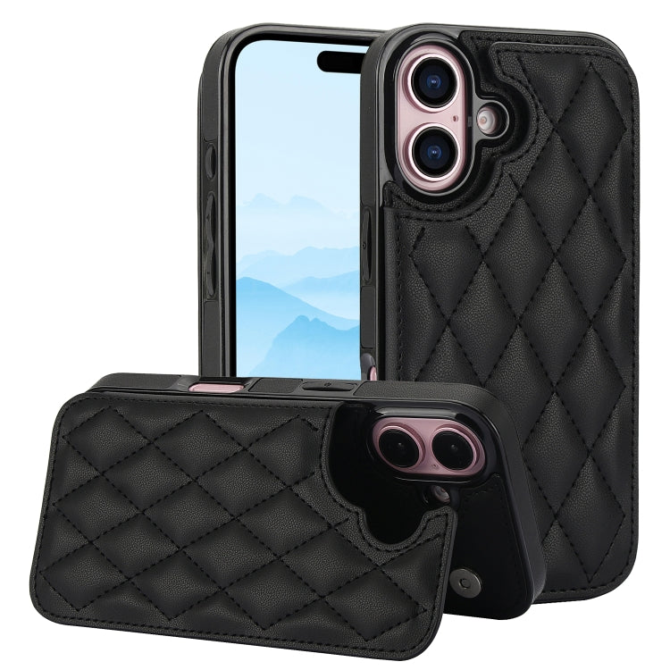 Double Buckle Rhombic PU Leather Phone Case