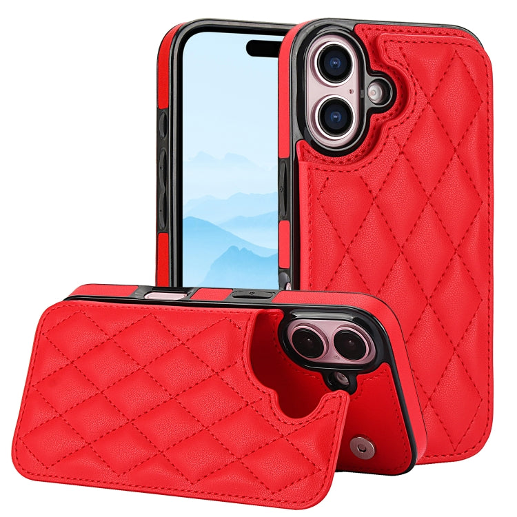 Double Buckle Rhombic PU Leather Phone Case