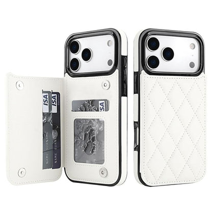 Double Buckle Rhombic PU Leather Phone Case
