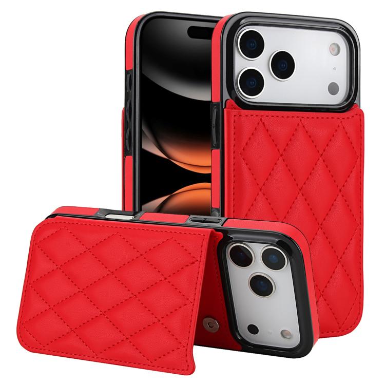 Double Buckle Rhombic PU Leather Phone Case