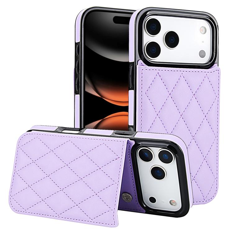 Double Buckle Rhombic PU Leather Phone Case