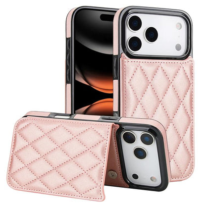 Double Buckle Rhombic PU Leather Phone Case