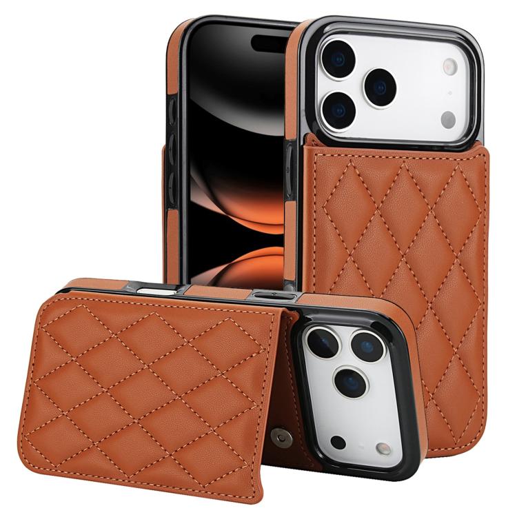 Double Buckle Rhombic PU Leather Phone Case
