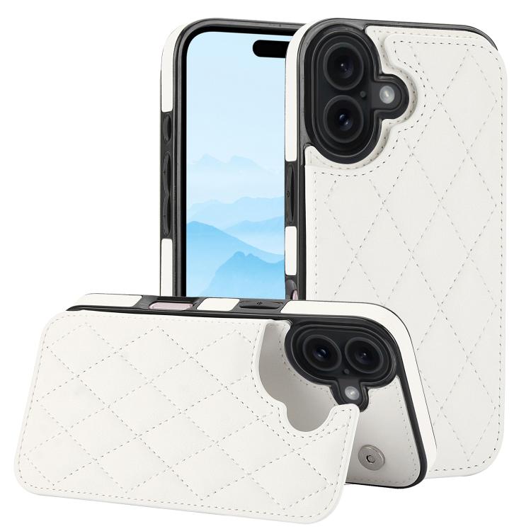 Double Buckle Rhombic PU Leather Phone Case