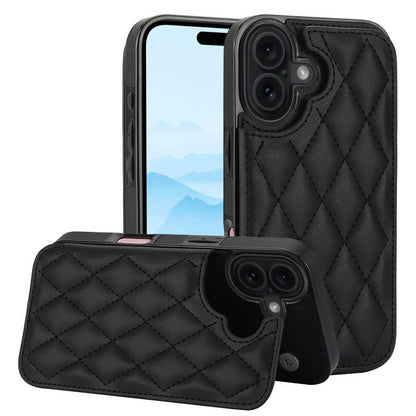 Double Buckle Rhombic PU Leather Phone Case