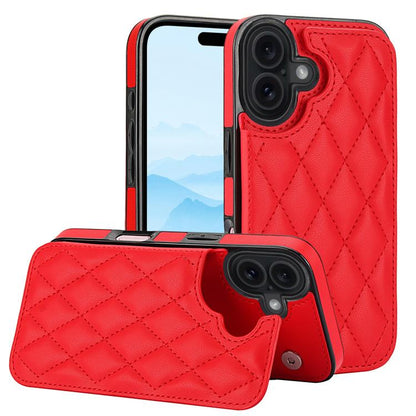 Double Buckle Rhombic PU Leather Phone Case