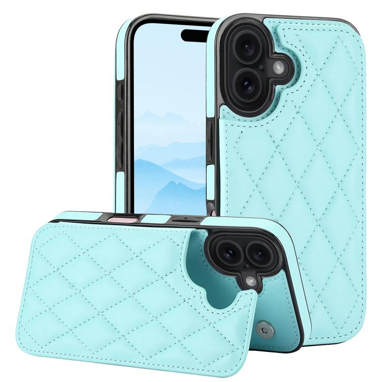 Double Buckle Rhombic PU Leather Phone Case