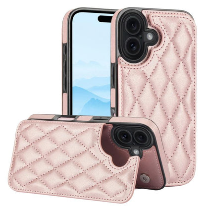 Double Buckle Rhombic PU Leather Phone Case