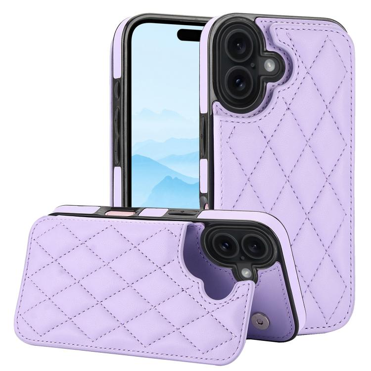 Double Buckle Rhombic PU Leather Phone Case