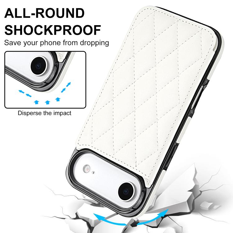 Double Buckle Rhombic PU Leather Phone Case, For iPhone Air, For iPhone 16 Pro Max, For iPhone 16 Pro