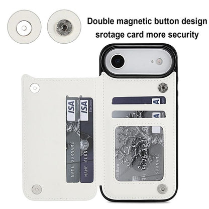 Double Buckle Rhombic PU Leather Phone Case, For iPhone Air, For iPhone 16 Pro Max, For iPhone 16 Pro