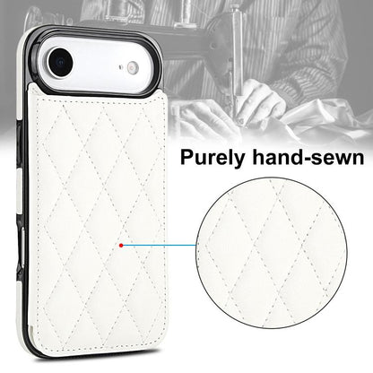 Double Buckle Rhombic PU Leather Phone Case, For iPhone Air, For iPhone 16 Pro Max, For iPhone 16 Pro