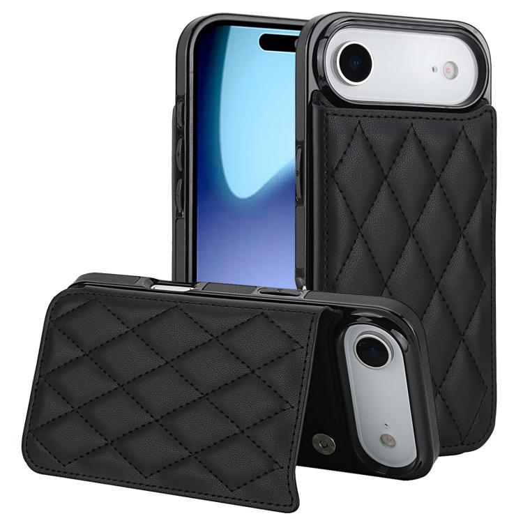 Double Buckle Rhombic PU Leather Phone Case, For iPhone Air, For iPhone 16 Pro Max, For iPhone 16 Pro