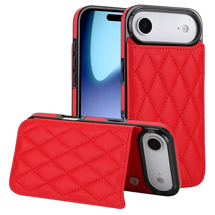 Double Buckle Rhombic PU Leather Phone Case, For iPhone Air, For iPhone 16 Pro Max, For iPhone 16 Pro