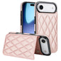 Double Buckle Rhombic PU Leather Phone Case, For iPhone Air, For iPhone 16 Pro Max, For iPhone 16 Pro