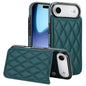 Double Buckle Rhombic PU Leather Phone Case, For iPhone Air, For iPhone 16 Pro Max, For iPhone 16 Pro