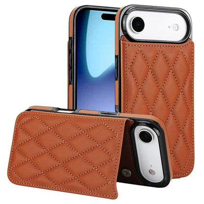 Double Buckle Rhombic PU Leather Phone Case, For iPhone Air, For iPhone 16 Pro Max, For iPhone 16 Pro