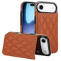 Double Buckle Rhombic PU Leather Phone Case, For iPhone Air, For iPhone 16 Pro Max, For iPhone 16 Pro