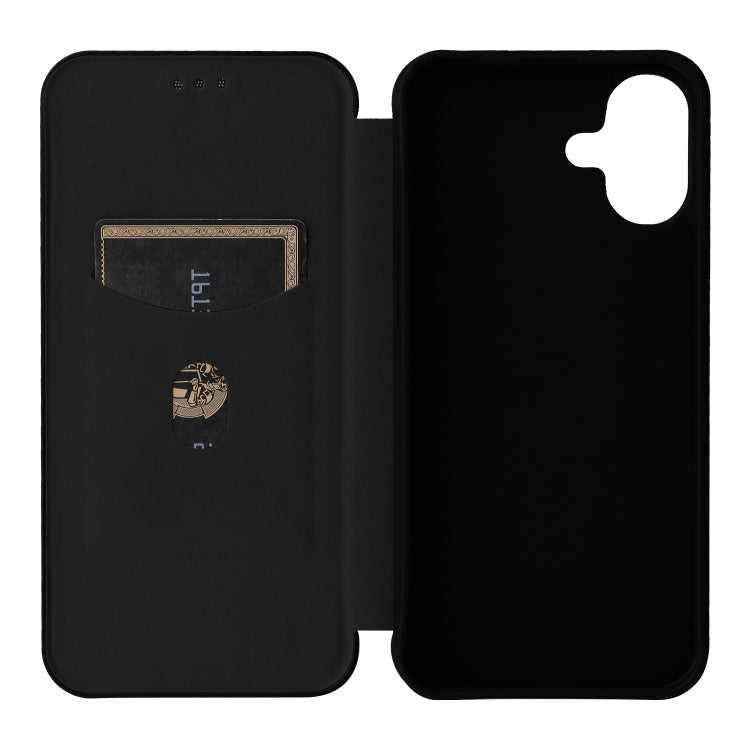 Carbon Fiber Texture Flip Leather Phone Case, For iPhone 16