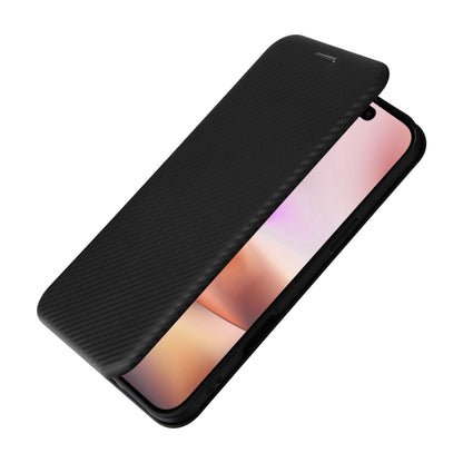 Carbon Fiber Texture Flip Leather Phone Case, For iPhone 16