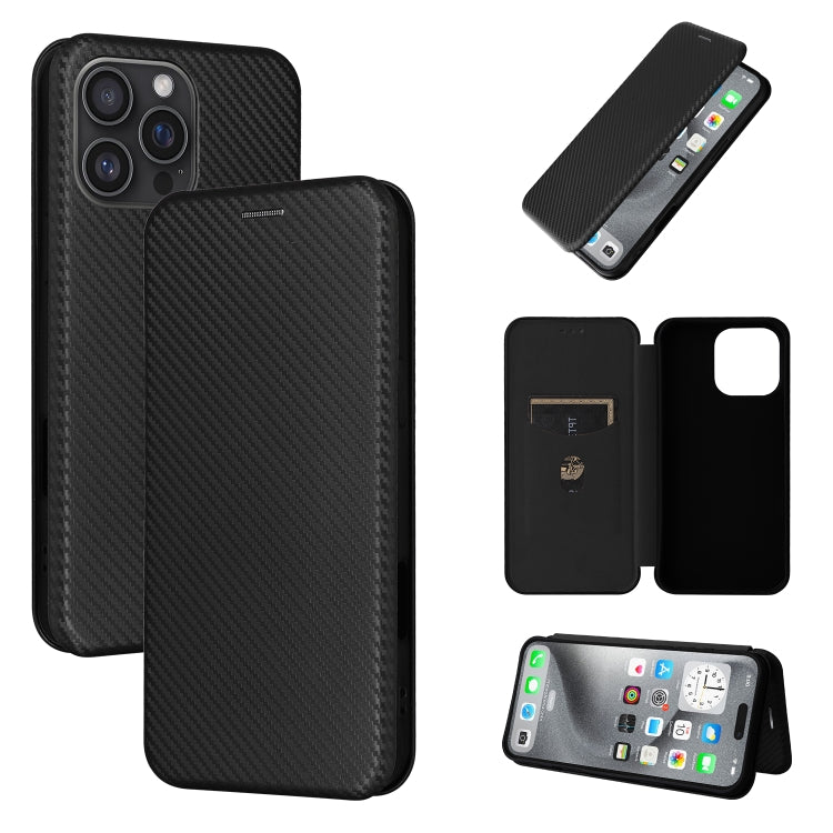 Carbon Fiber Texture Flip Leather Phone Case