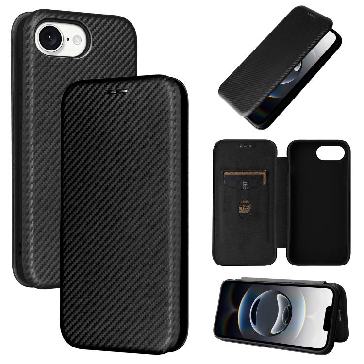 Carbon Fiber Texture Flip Leather Phone Case, For iPhone 18 Pro / 17 Pro, For iPhone 18 Pro Max / 17 Pro Max, For iPhone 17e / 16e, For iPhone 17