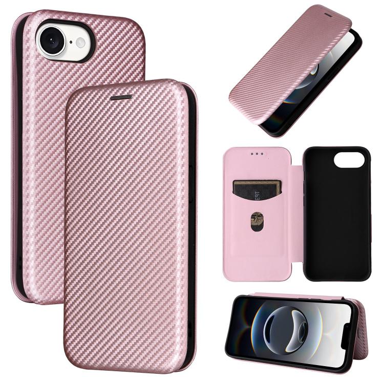 Carbon Fiber Texture Flip Leather Phone Case, For iPhone 18 Pro / 17 Pro, For iPhone 18 Pro Max / 17 Pro Max, For iPhone 17e / 16e, For iPhone 17