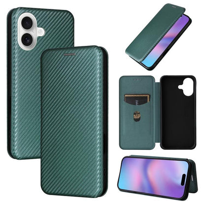 Carbon Fiber Texture Flip Leather Phone Case, For iPhone 17 Pro Max, For iPhone 17 Pro, For iPhone 17, For iPhone Air