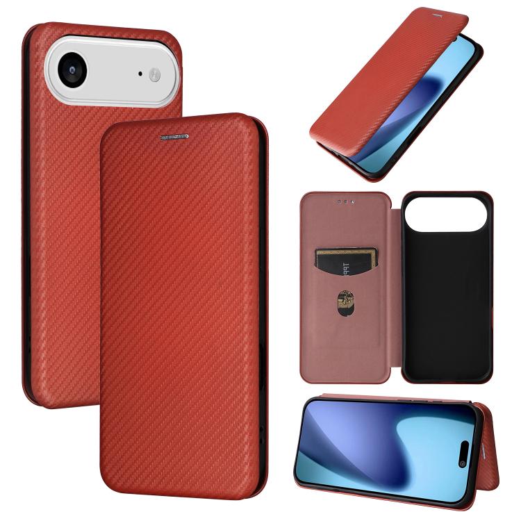 Carbon Fiber Texture Flip Leather Phone Case, For iPhone 17 Pro Max, For iPhone 17 Pro, For iPhone 17, For iPhone Air