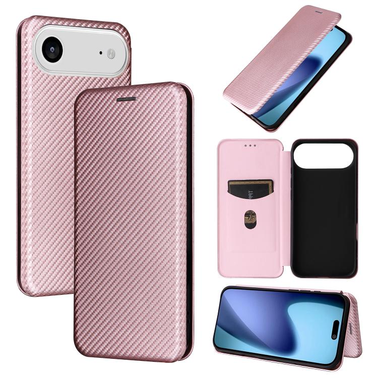 Carbon Fiber Texture Flip Leather Phone Case, For iPhone 17 Pro Max, For iPhone 17 Pro, For iPhone 17, For iPhone Air