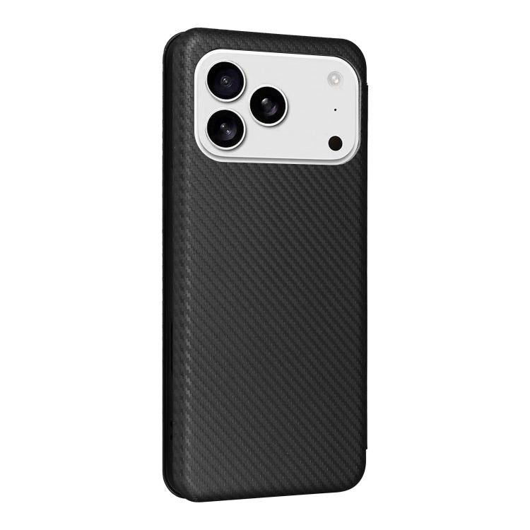 Carbon Fiber Texture Flip Leather Phone Case, For iPhone 18 Pro / 17 Pro, For iPhone 18 Pro Max / 17 Pro Max, For iPhone 17e / 16e, For iPhone 17
