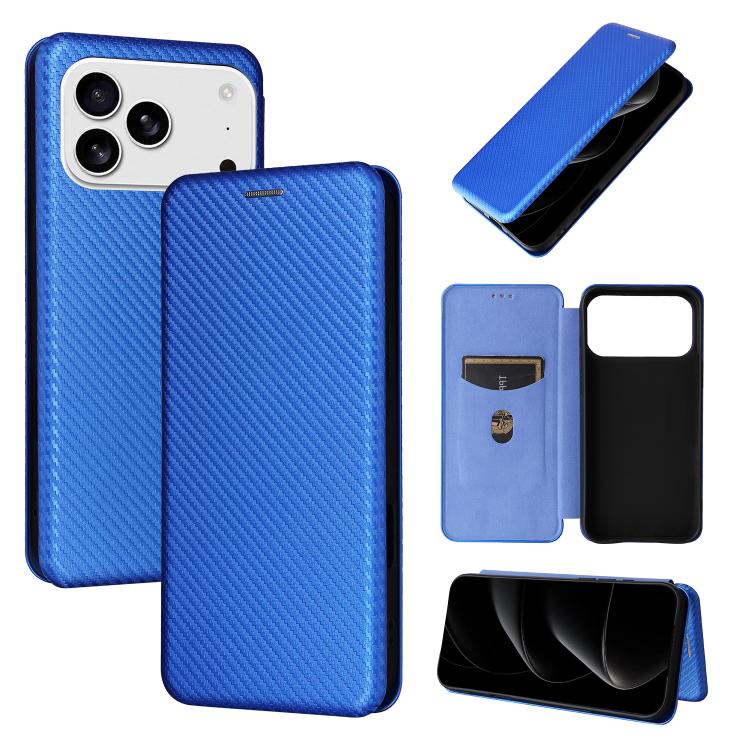 Carbon Fiber Texture Flip Leather Phone Case, For iPhone 18 Pro / 17 Pro, For iPhone 18 Pro Max / 17 Pro Max, For iPhone 17e / 16e, For iPhone 17