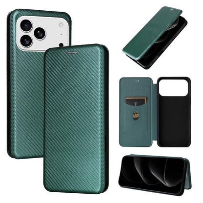 Carbon Fiber Texture Flip Leather Phone Case, For iPhone 17 Pro Max, For iPhone 17 Pro, For iPhone 17, For iPhone Air