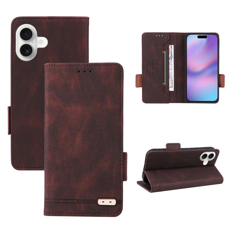 Magnetic Clasp Leather Phone Case, For iPhone 17e / 16e, For iPhone 17 Pro Max, For iPhone 17 Pro, For iPhone 17