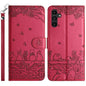 Cat Embossing Pattern Leather Phone Case with Lanyard, For Samsung Galaxy S25 FE 5G, For Samsung Galaxy S25 5G, For Samsung Galaxy S25+ 5G, For Samsung Galaxy S25 Ultra 5G