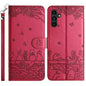 Cat Embossing Pattern Leather Phone Case with Lanyard, For Samsung Galaxy S25 FE 5G, For Samsung Galaxy S25 5G, For Samsung Galaxy S25+ 5G, For Samsung Galaxy S25 Ultra 5G