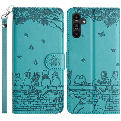 Cat Embossing Pattern Leather Phone Case with Lanyard, For Samsung Galaxy S25 FE 5G, For Samsung Galaxy S25 5G, For Samsung Galaxy S25+ 5G, For Samsung Galaxy S25 Ultra 5G