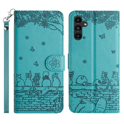 Cat Embossing Pattern Leather Phone Case with Lanyard, For Samsung Galaxy S26+ 5G, For Samsung Galaxy S26 Edge 5G, For Samsung Galaxy S26 Ultra 5G, For Samsung Galaxy S26 Pro 5G