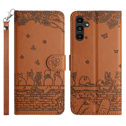 Cat Embossing Pattern Leather Phone Case with Lanyard, For Samsung Galaxy S26+ 5G, For Samsung Galaxy S26 Edge 5G, For Samsung Galaxy S26 Ultra 5G, For Samsung Galaxy S26 Pro 5G