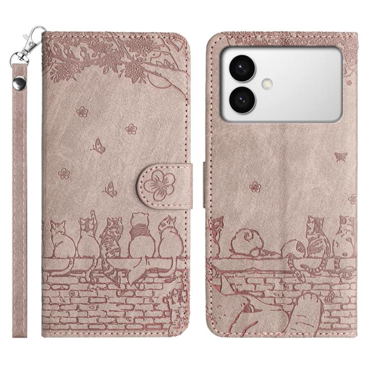 Cat Embossing Pattern Leather Phone Case with Lanyard, For Samsung Galaxy S26+ 5G, For Samsung Galaxy S26 Edge 5G, For Samsung Galaxy S26 Ultra 5G, For Samsung Galaxy S26 Pro 5G