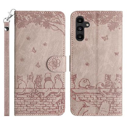 Cat Embossing Pattern Leather Phone Case with Lanyard, For Samsung Galaxy S26+ 5G, For Samsung Galaxy S26 Edge 5G, For Samsung Galaxy S26 Ultra 5G, For Samsung Galaxy S26 Pro 5G