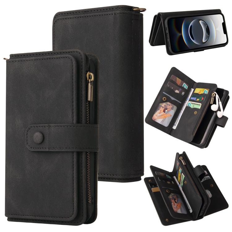 Skin Feel Multi Card Slots Zipper Wallet Leather Phone Case, For iPhone 18 Pro / 17 Pro, For iPhone 18 Pro Max / 17 Pro Max, For iPhone 17e / 16e, For iPhone 17, For iPhone Air, For iPhone 16 Pro Max